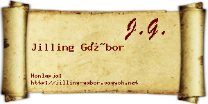 Jilling Gábor névjegykártya